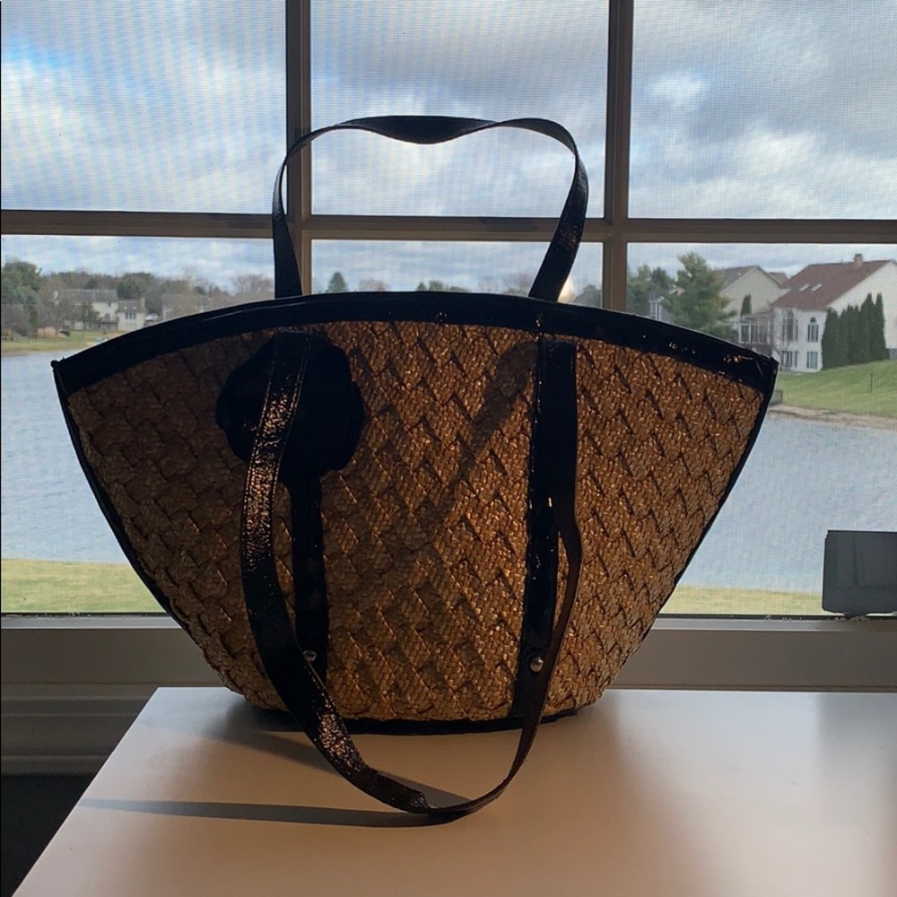 Large wicker beach tote